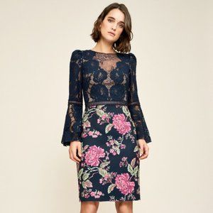 Tadashi Shoji Illusion Sleeve Evening Cocktail Dress Size 12